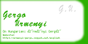 gergo urmenyi business card